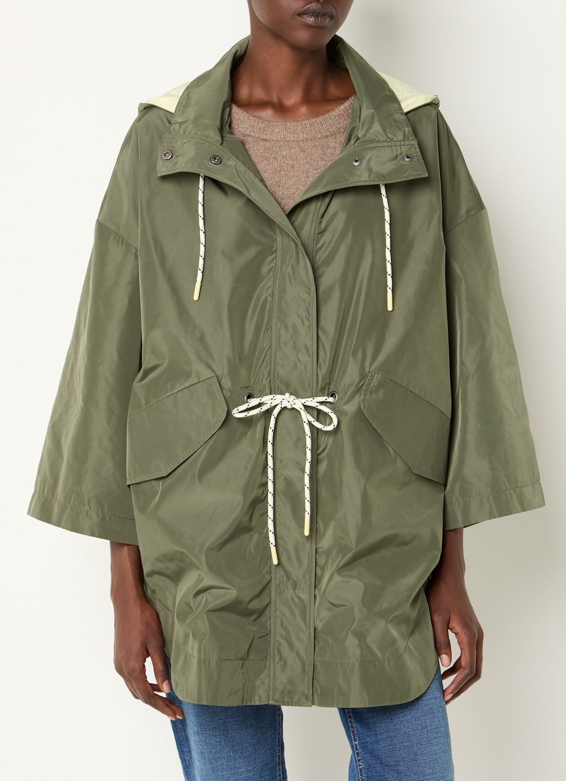 Benetton Jack met capuchon en klepzakken - detail 2 groen