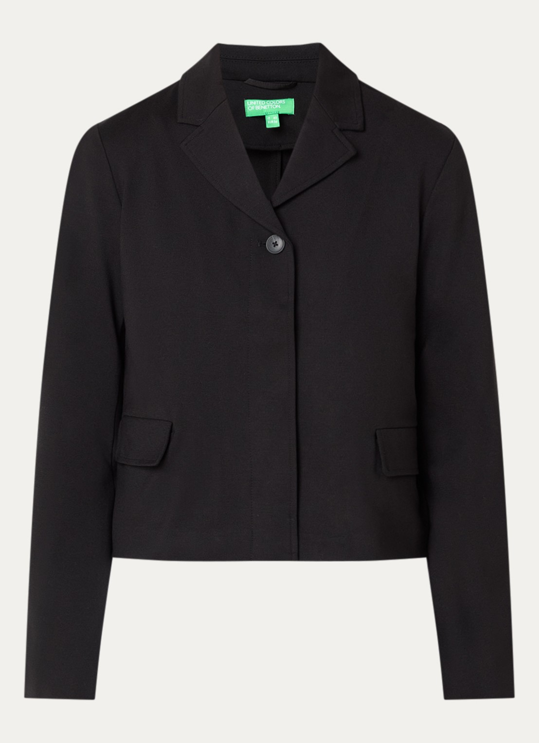 Benetton Jack met klepzakken - voorkant 2 zwart