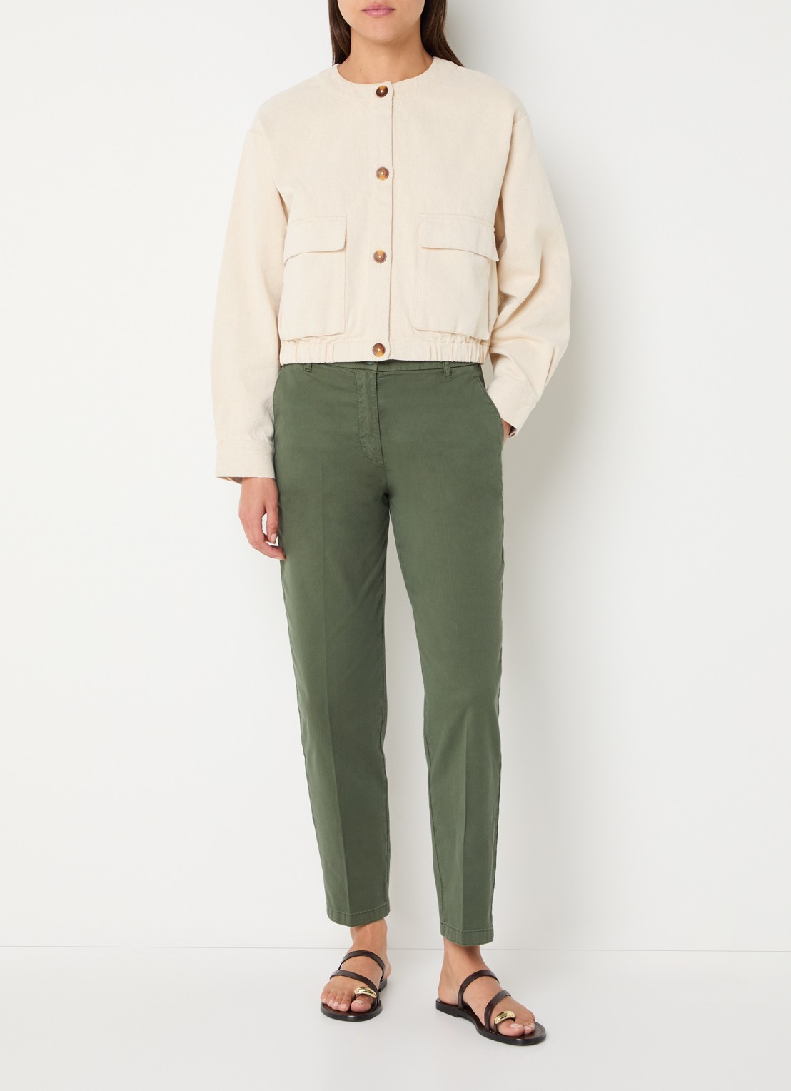 Benetton Jack met klepzakken - voorkant 2 creme