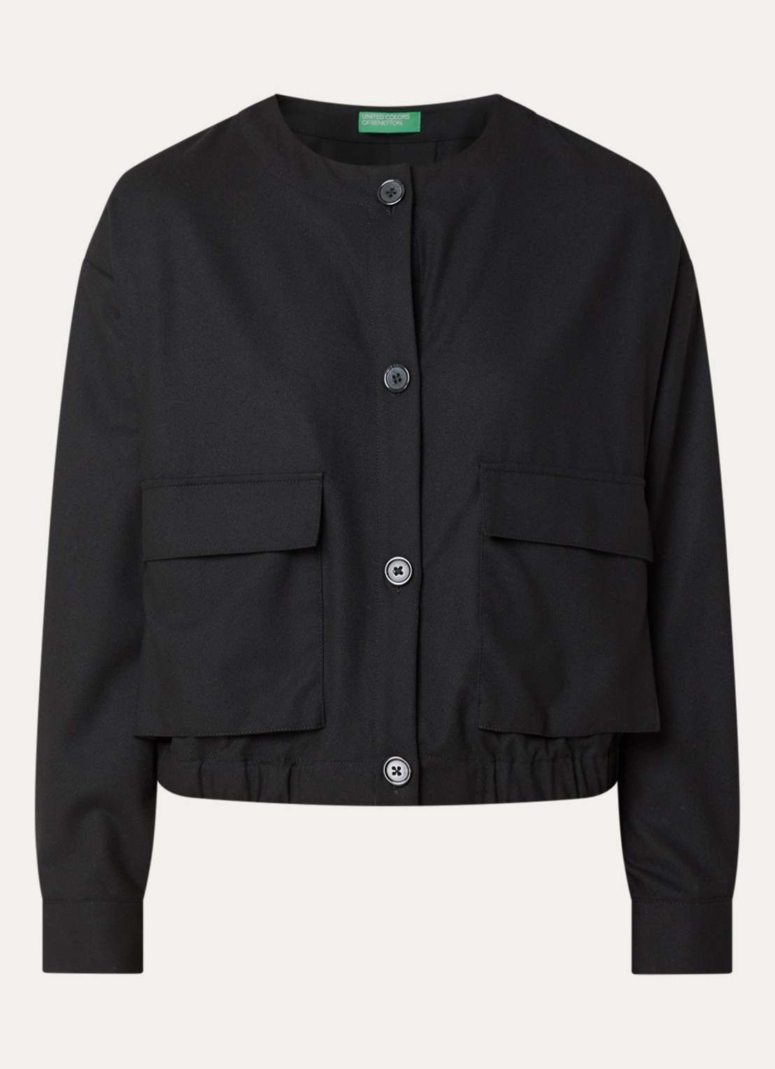 Benetton Jack met klepzakken - voorkant 3 zwart