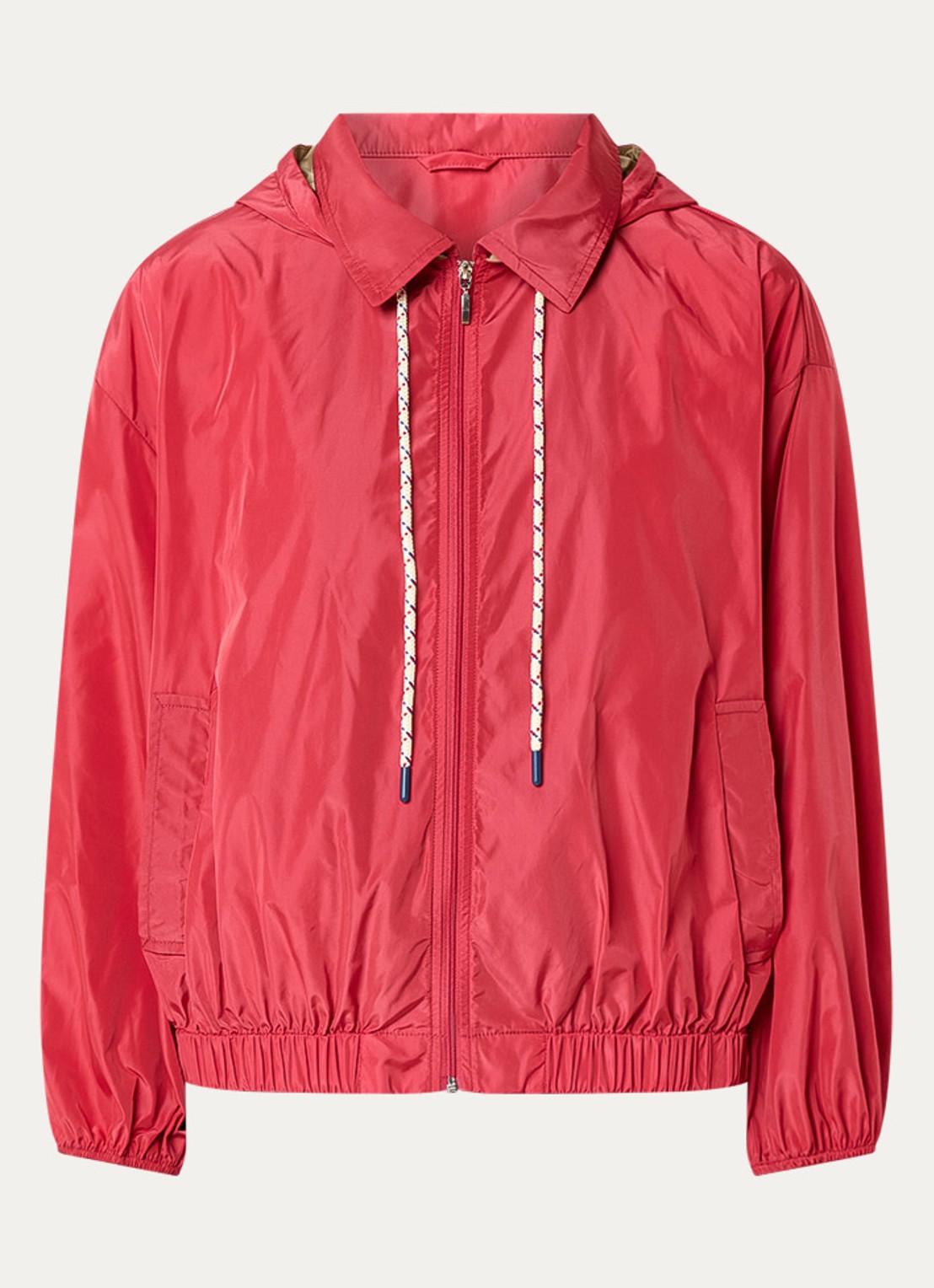Benetton Jack met steekzakken en capuchon - voorkant 3 rood