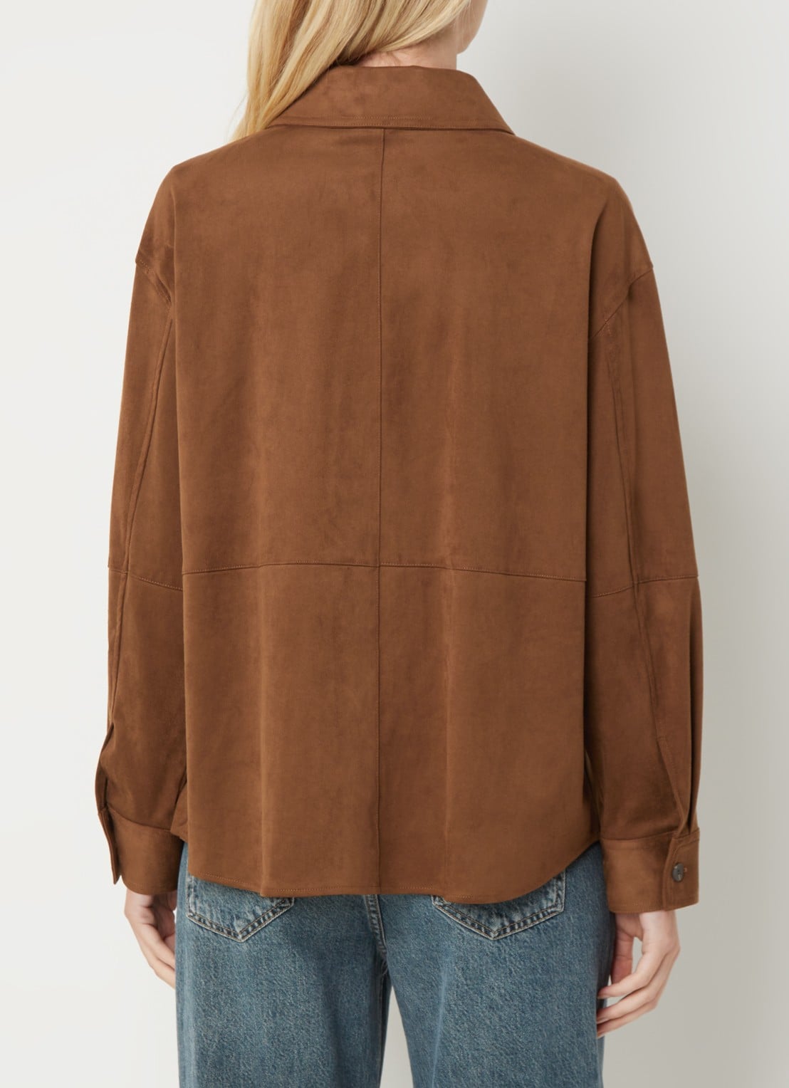 Benetton Jack van suède met kraag - achterkant 2 cognac