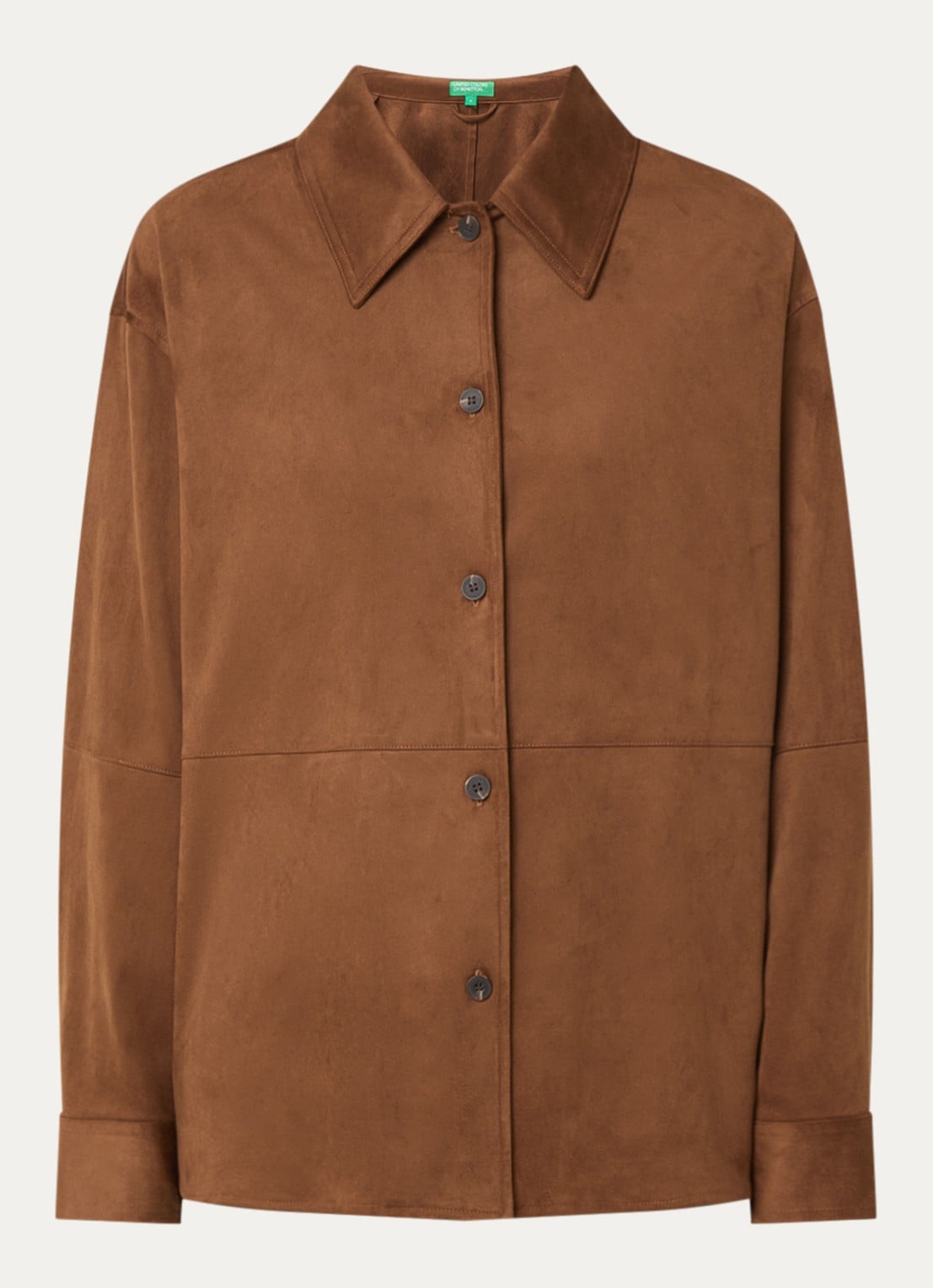 Benetton Jack van suède met kraag - voorkant 3 cognac