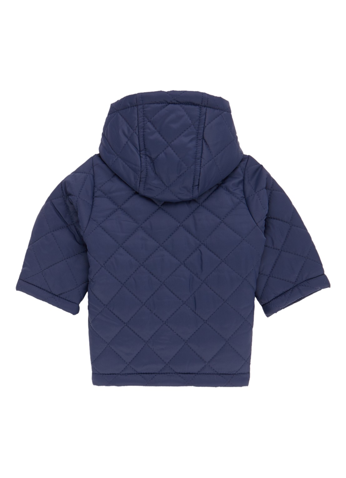 Benetton Jas met capuchon en quilt patroon - achterkant 3 blauw