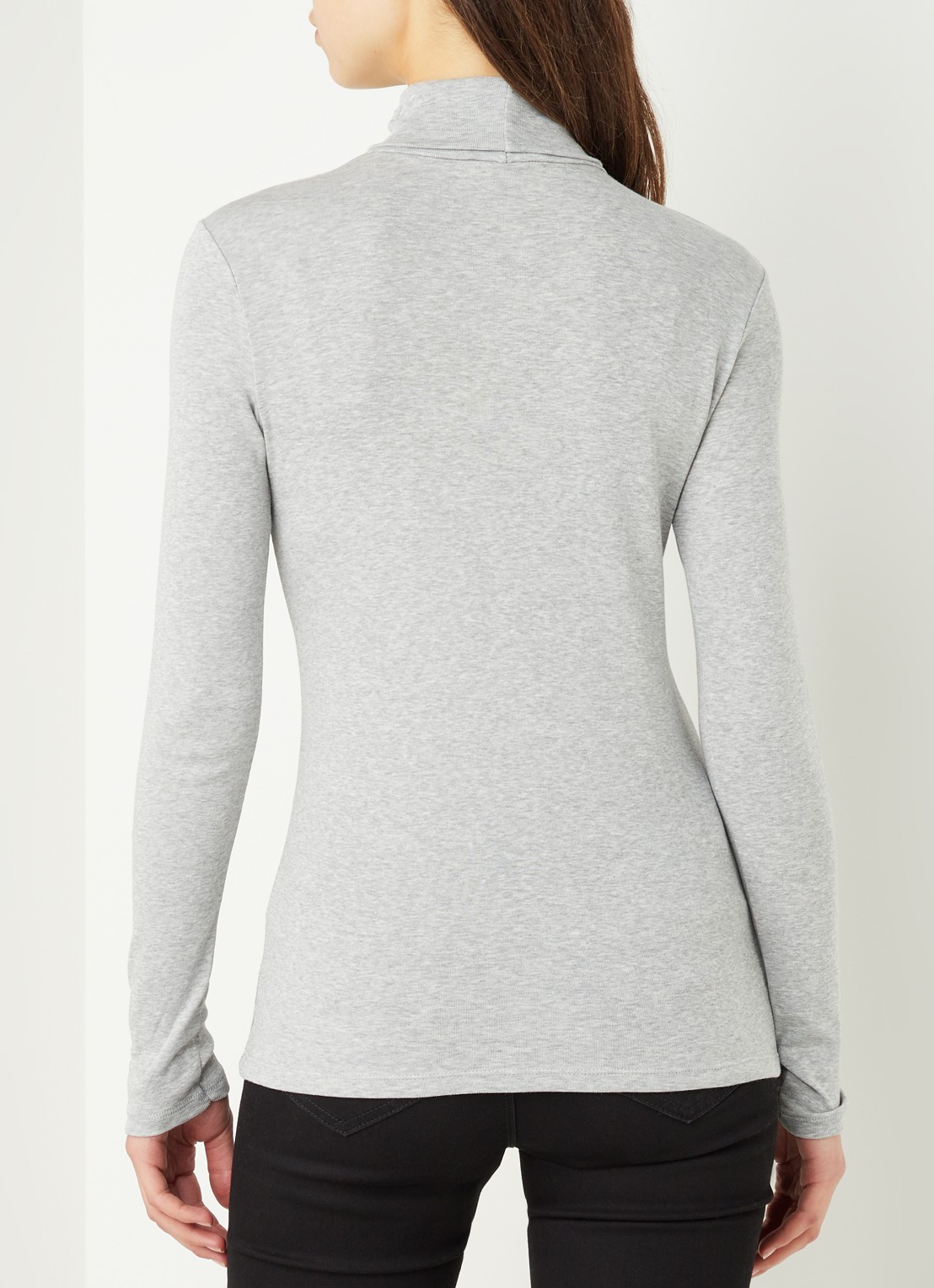 Benetton Longsleeve met col - achterkant 2 lichtgrijs