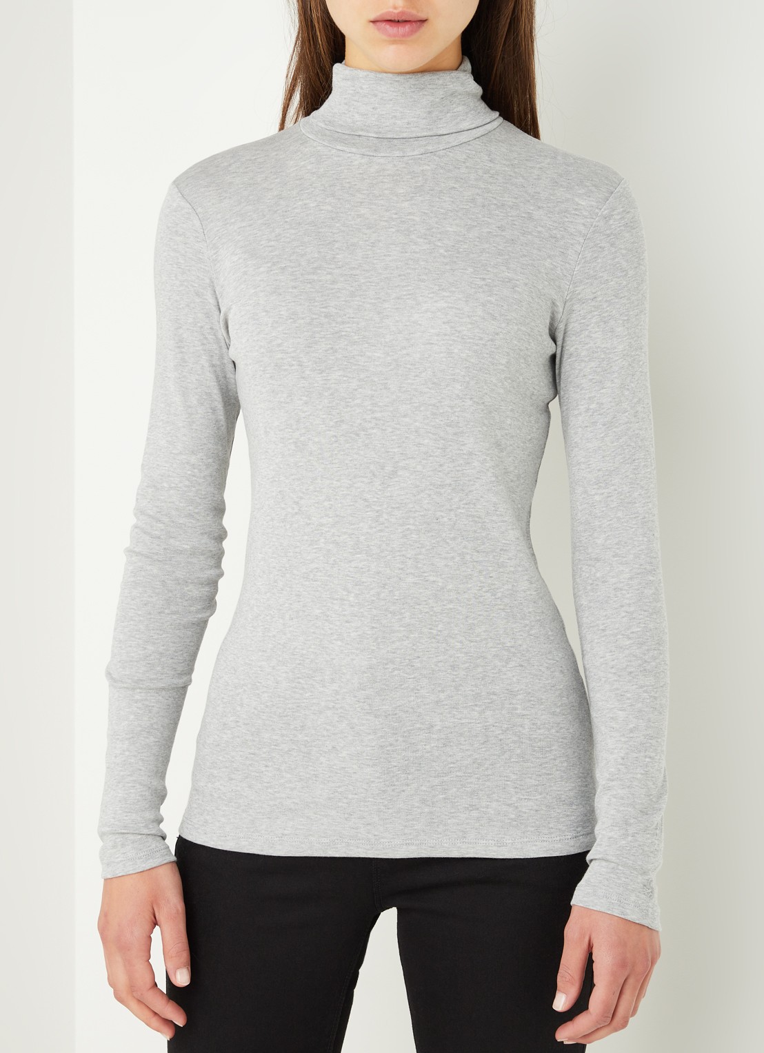 Benetton Longsleeve met col - detail lichtgrijs