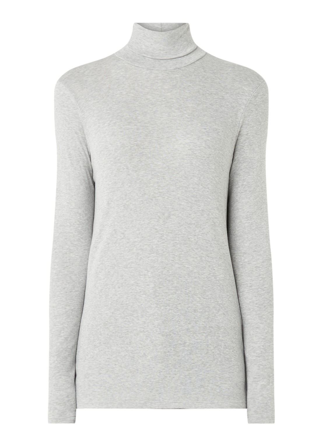 Benetton Longsleeve met col - voorkant 3 lichtgrijs