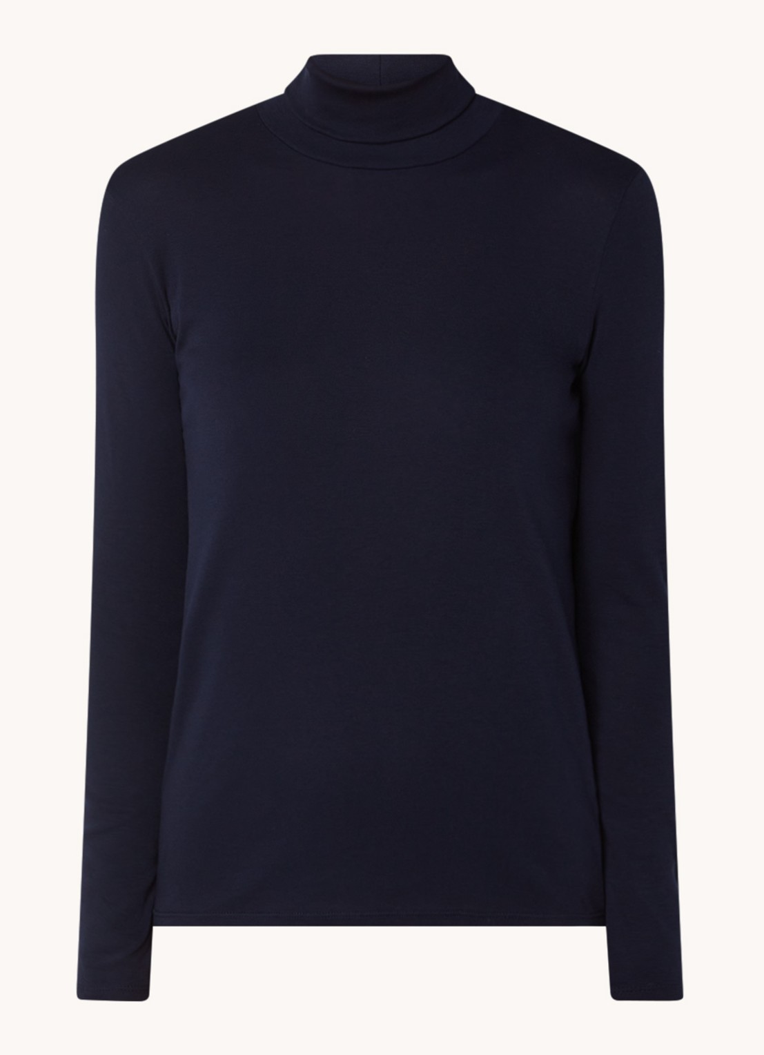 Benetton Longsleeve met col - voorkant donkerblauw