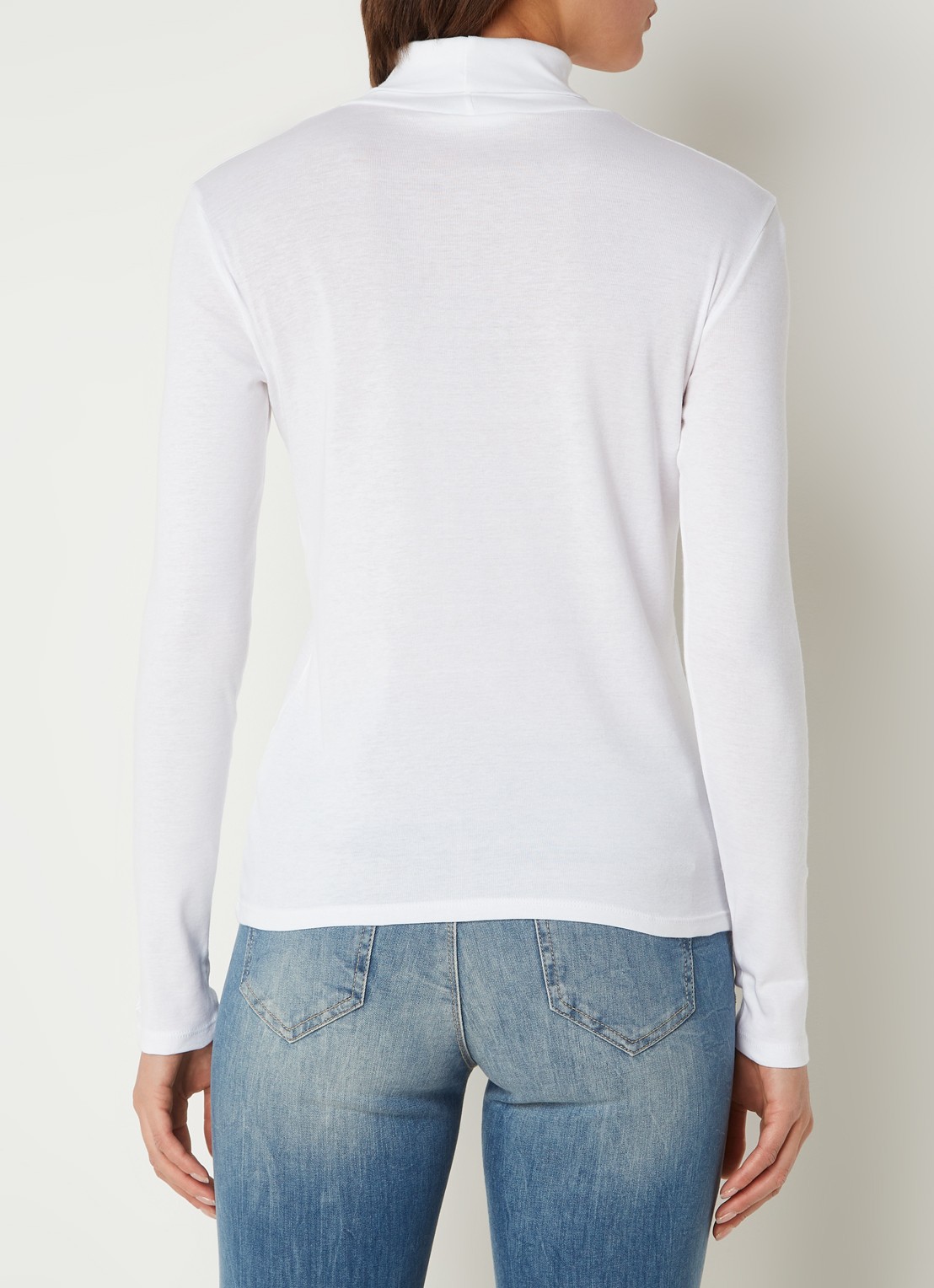 Benetton Longsleeve met col - achterkant 3 gebroken wit