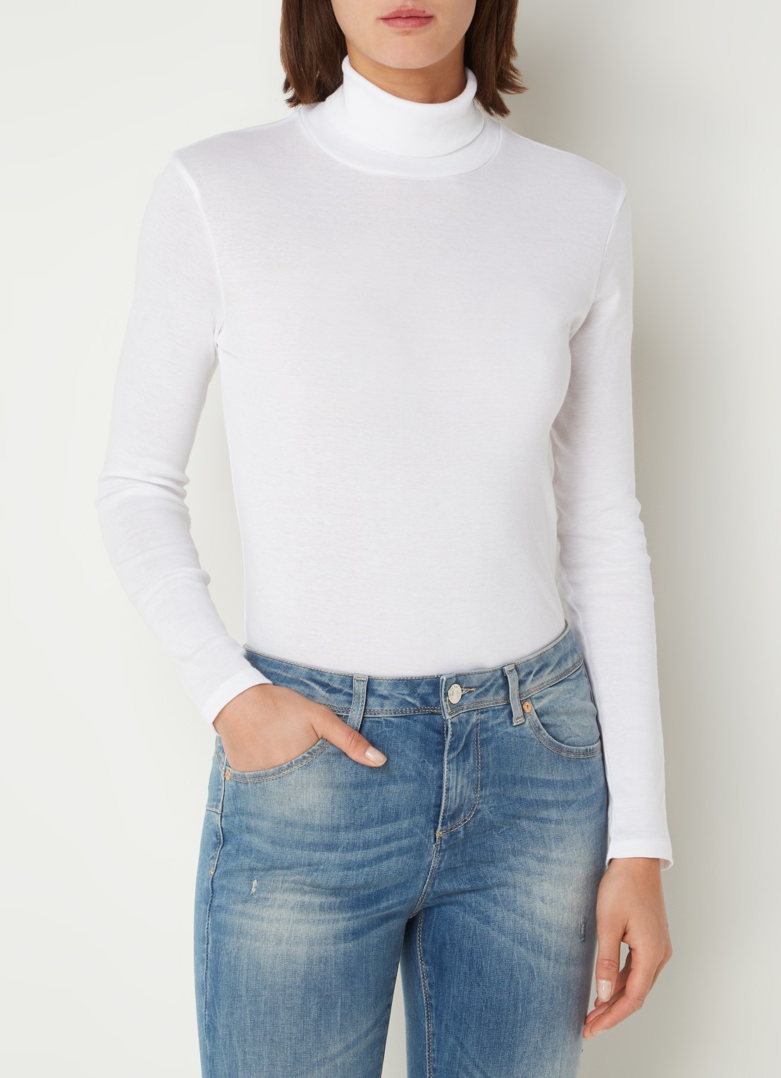 Benetton Longsleeve met col - detail 4 gebroken wit