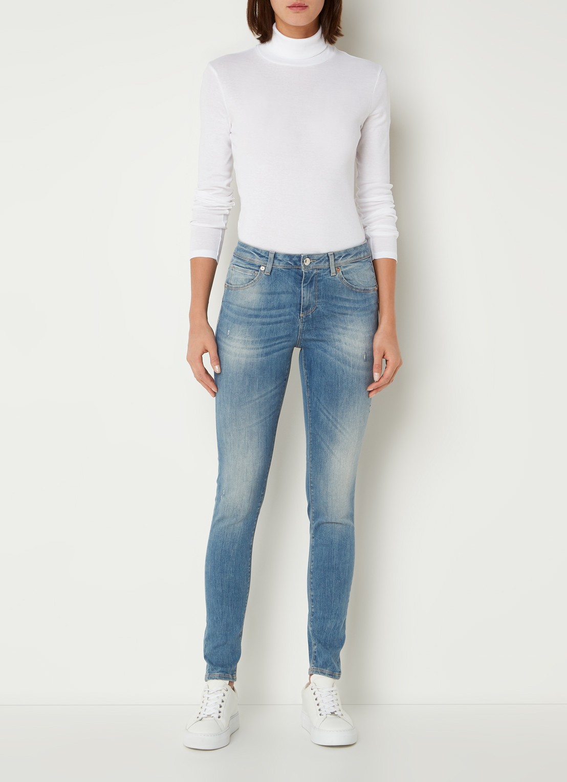 Benetton Longsleeve met col - voorkant 2 gebroken wit