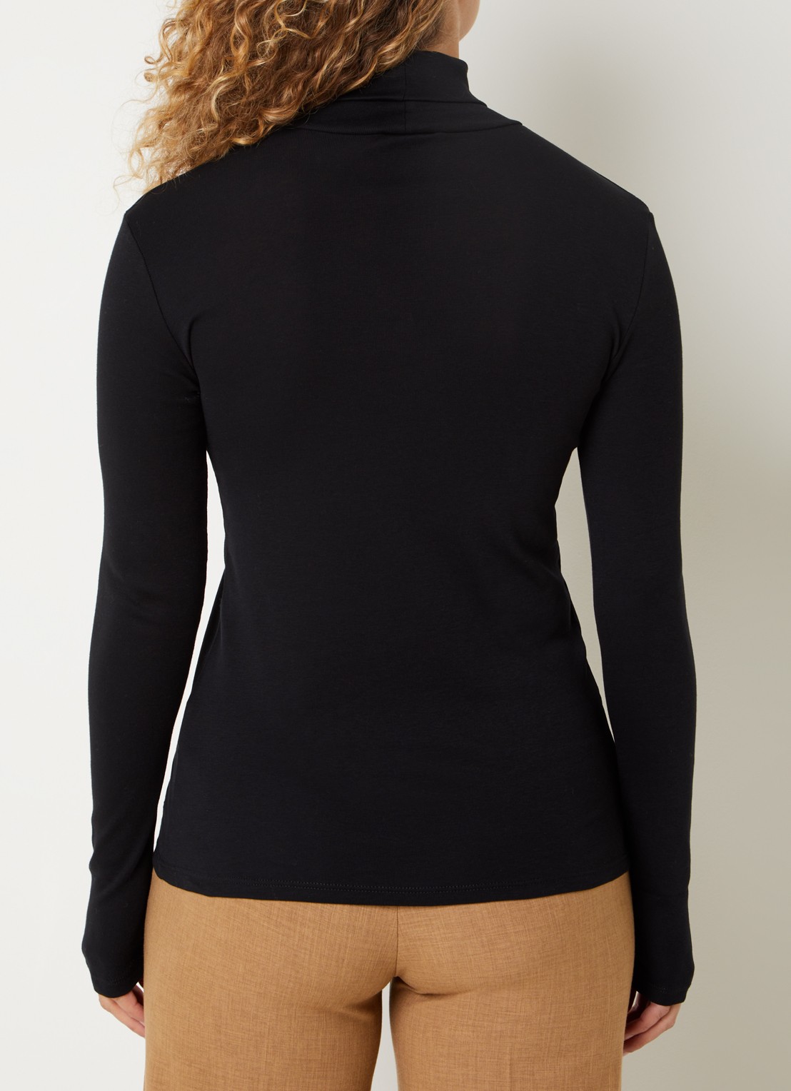 Benetton Longsleeve met col - achterkant 3 zwart