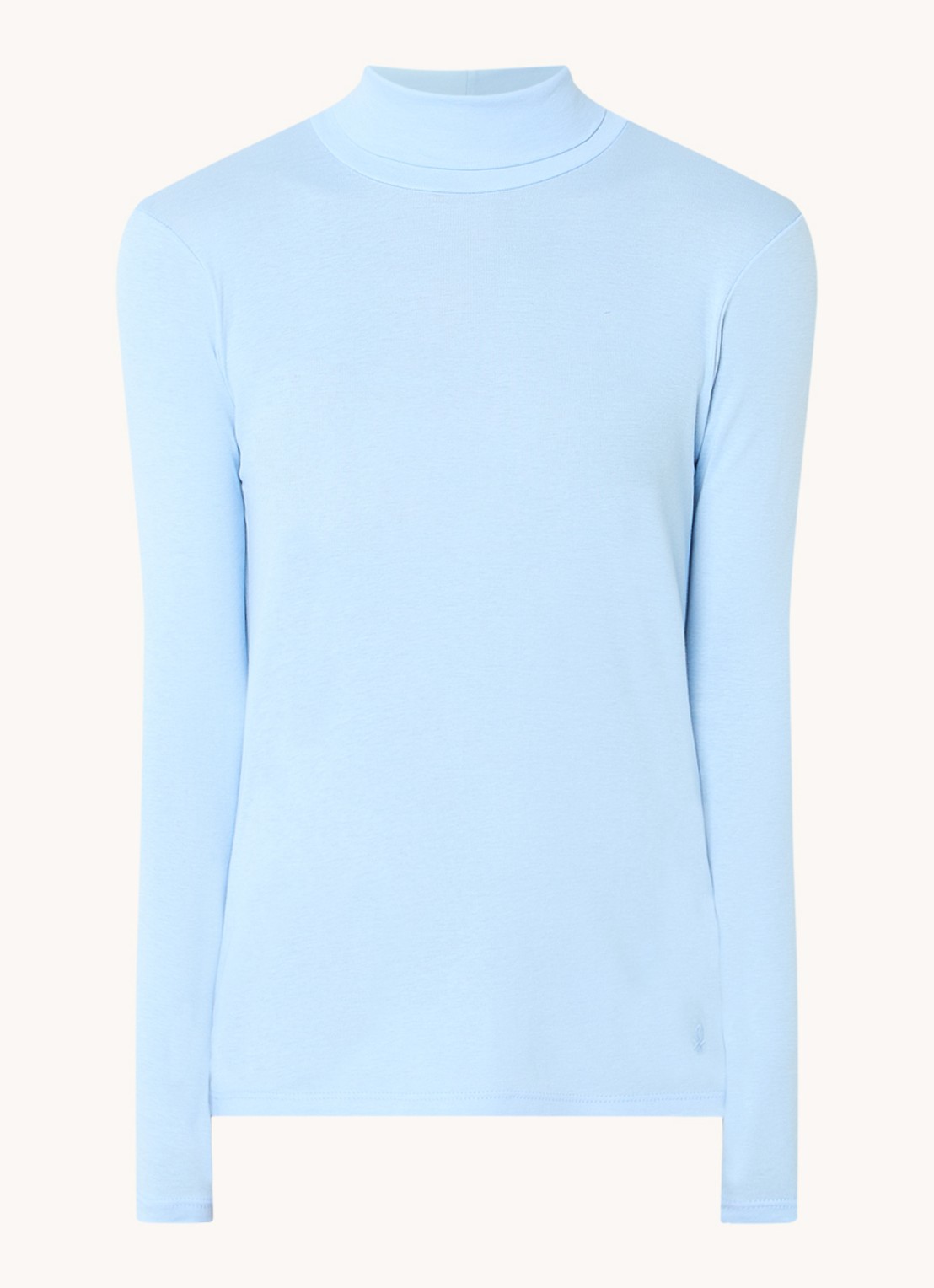 Benetton Longsleeve met col - voorkant 2 lichtblauw