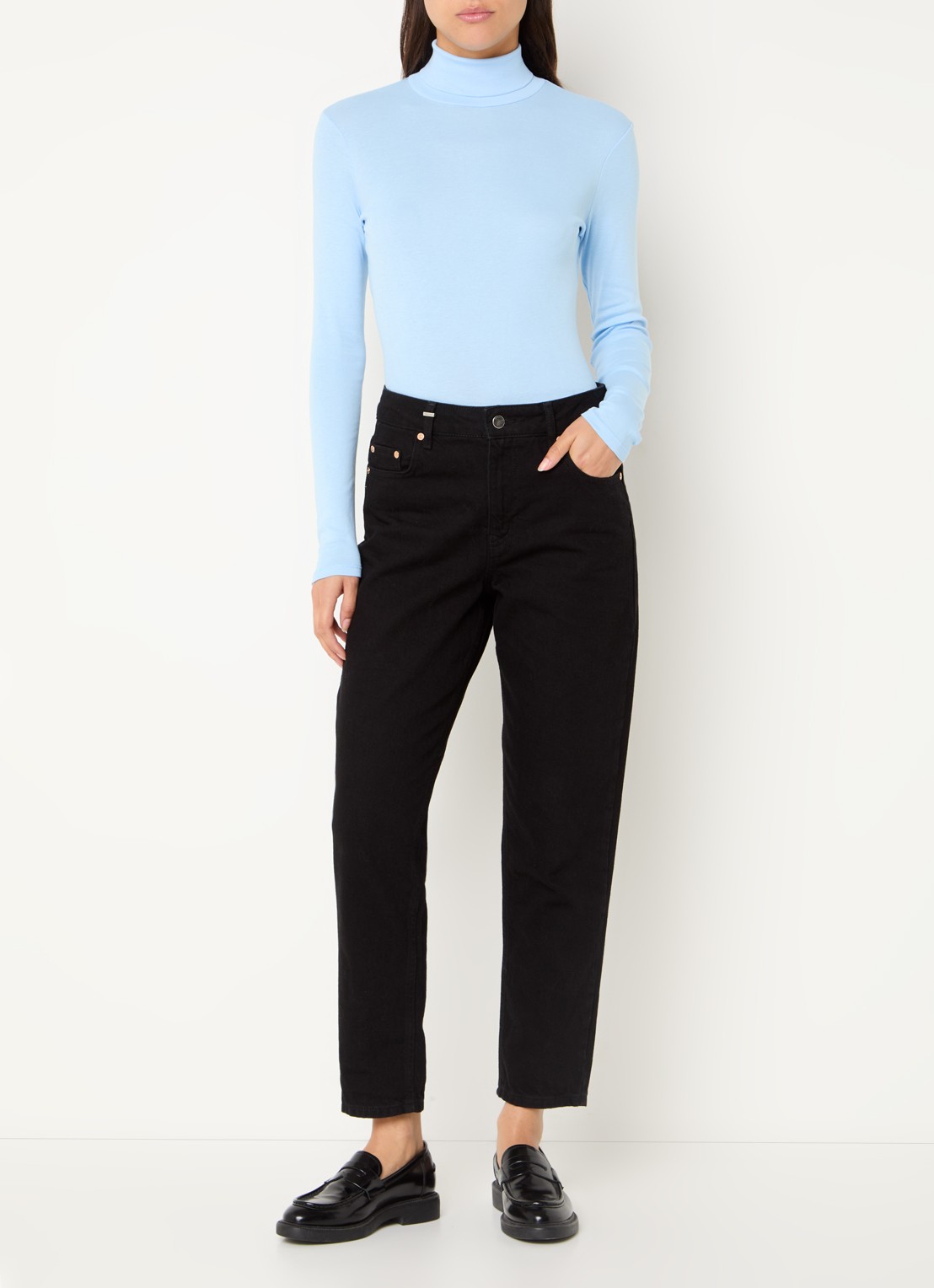 Benetton Longsleeve met col - voorkant 3 lichtblauw