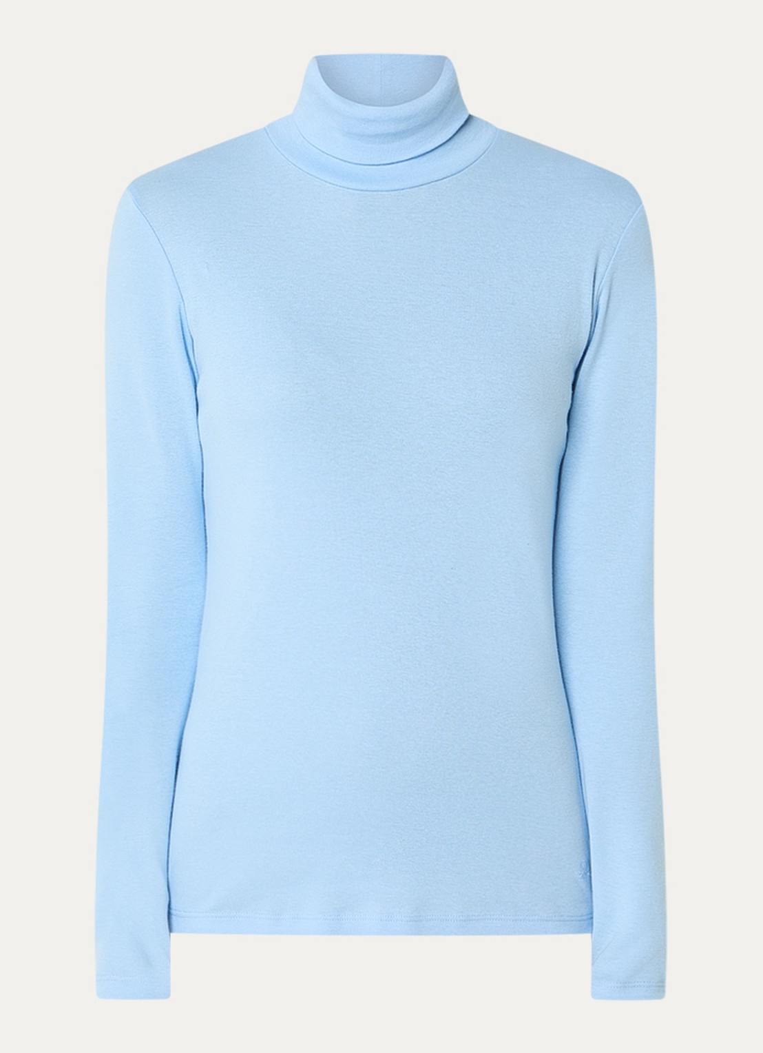 Benetton Longsleeve met col - voorkant staalblauw