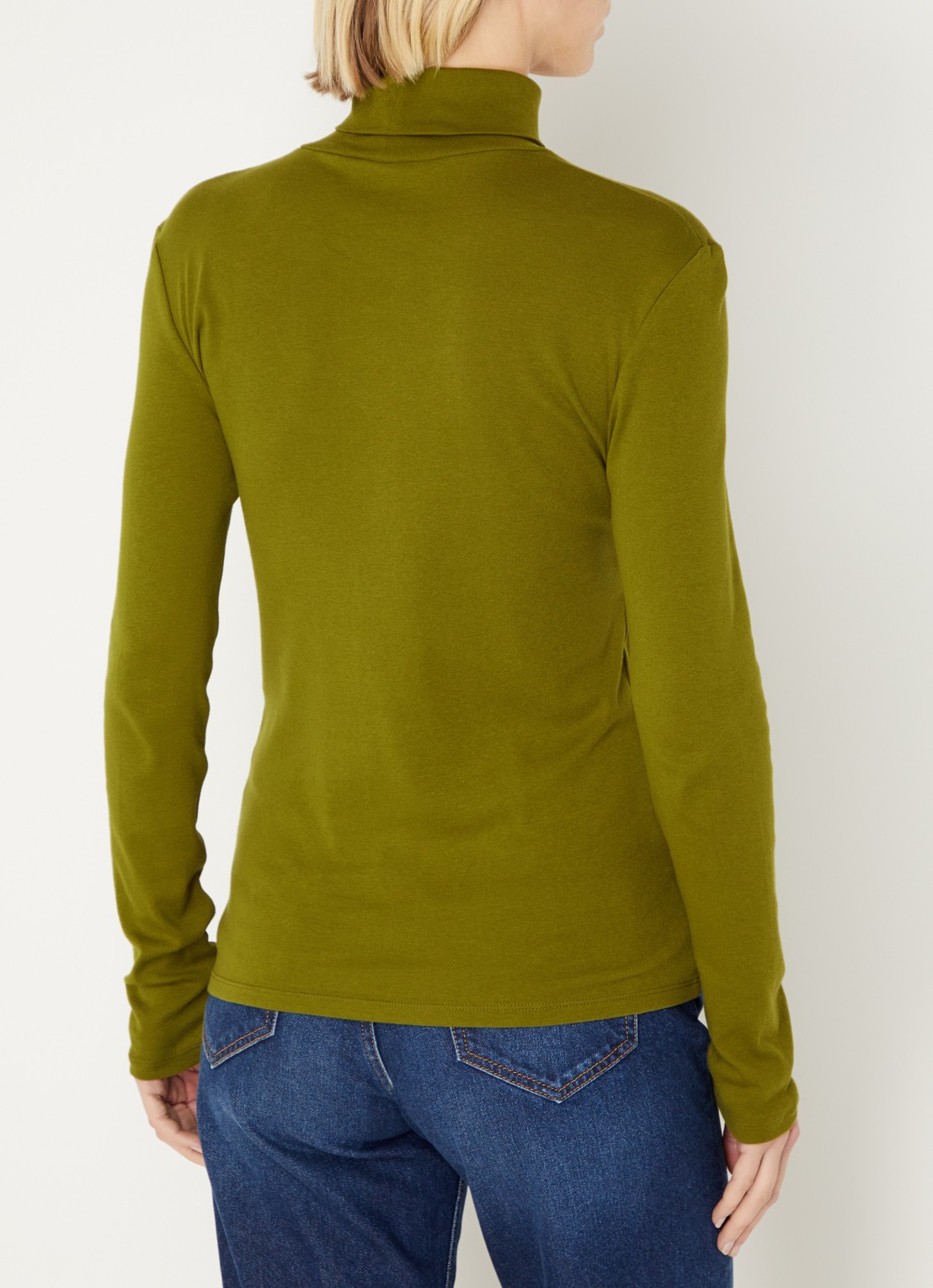 Benetton Longsleeve met col - achterkant 2 donkergroen