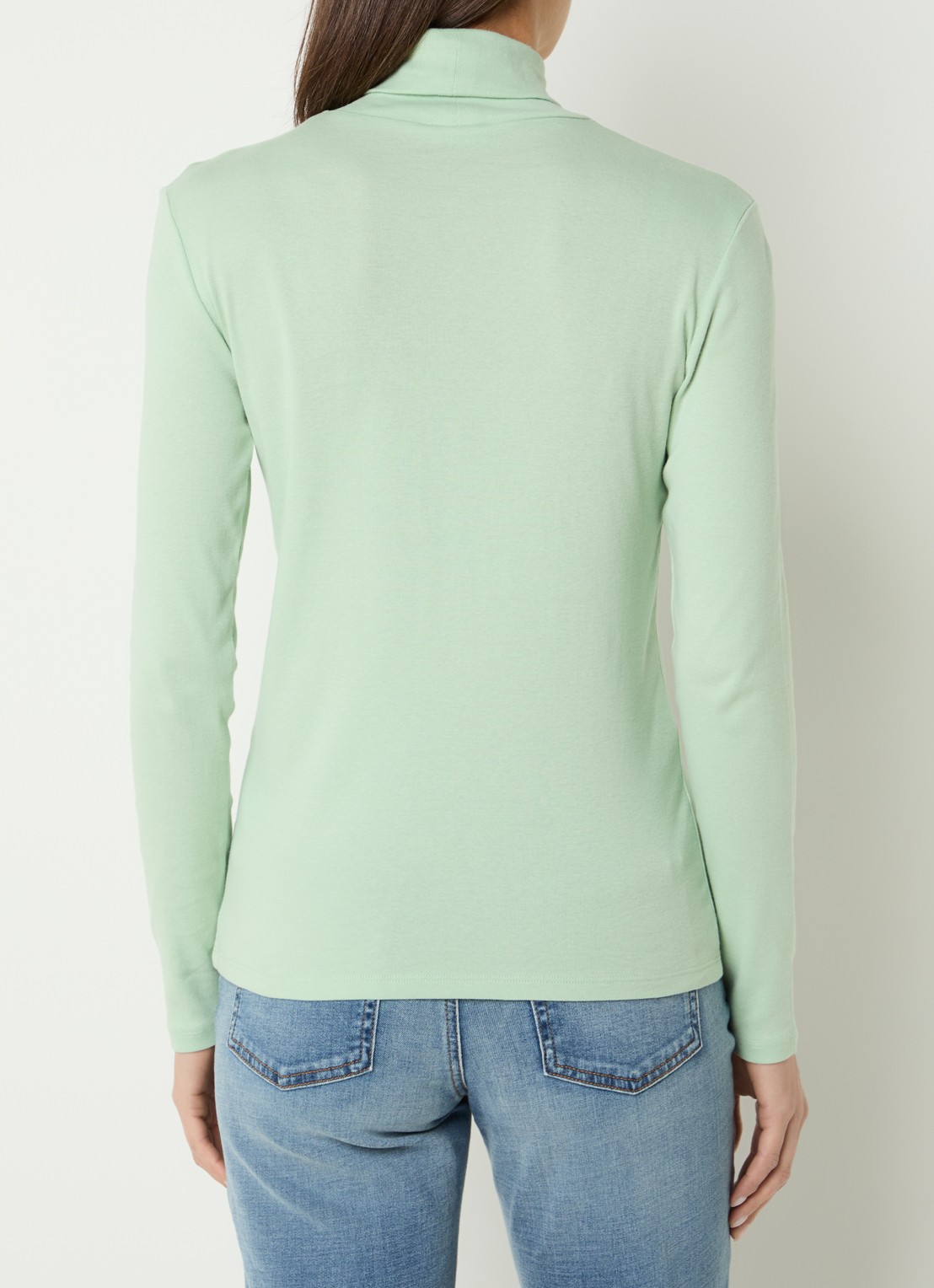 Benetton Longsleeve met col - achterkant 4 lichtgroen