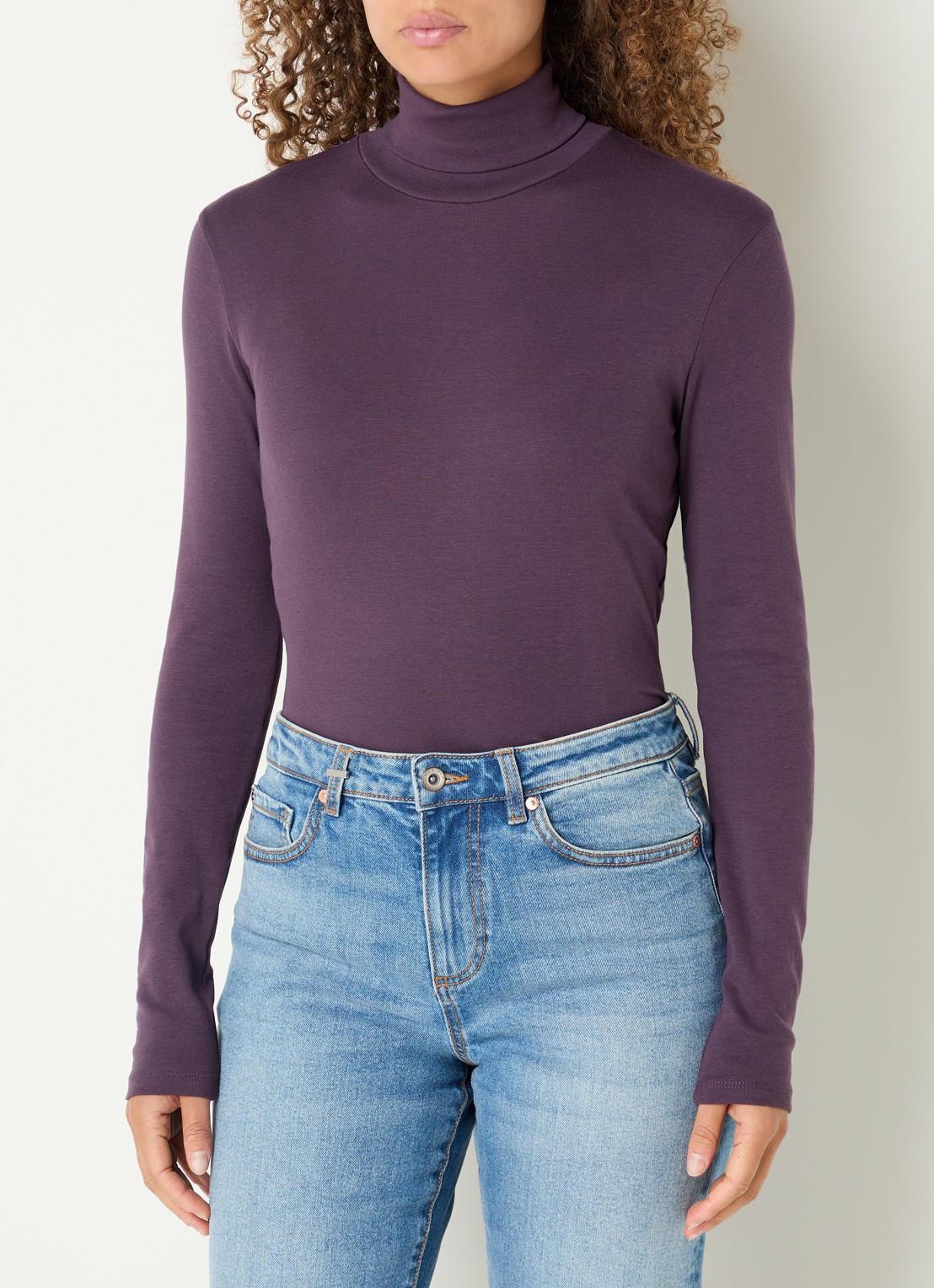 Benetton Longsleeve met col - detail 2 aubergine