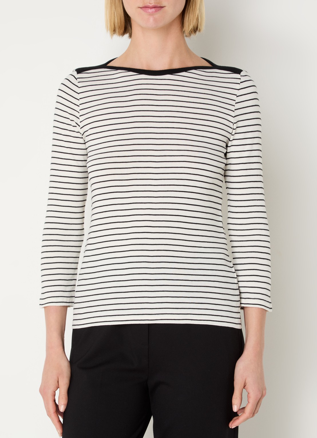 Benetton Longsleeve met streepprint - detail 4 zwart