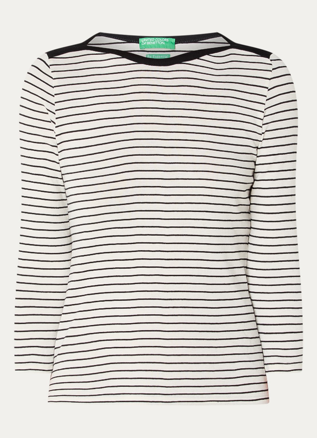 Benetton Longsleeve met streepprint - voorkant zwart