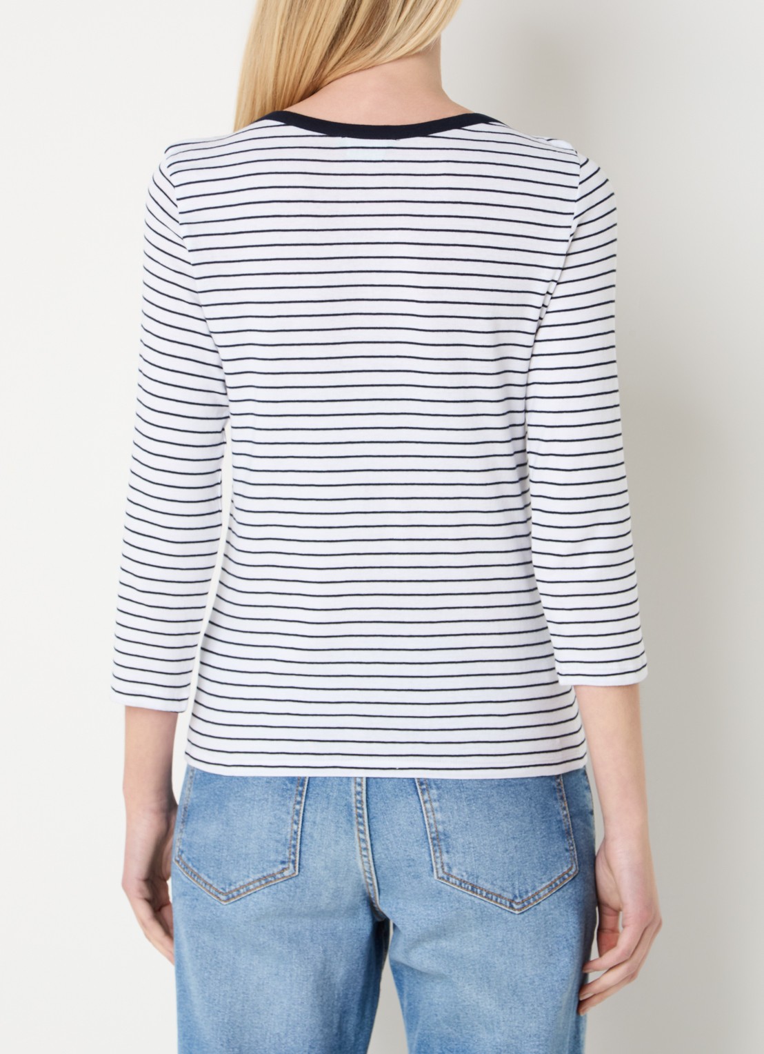 Benetton Longsleeve met streepprint - achterkant 3 wit