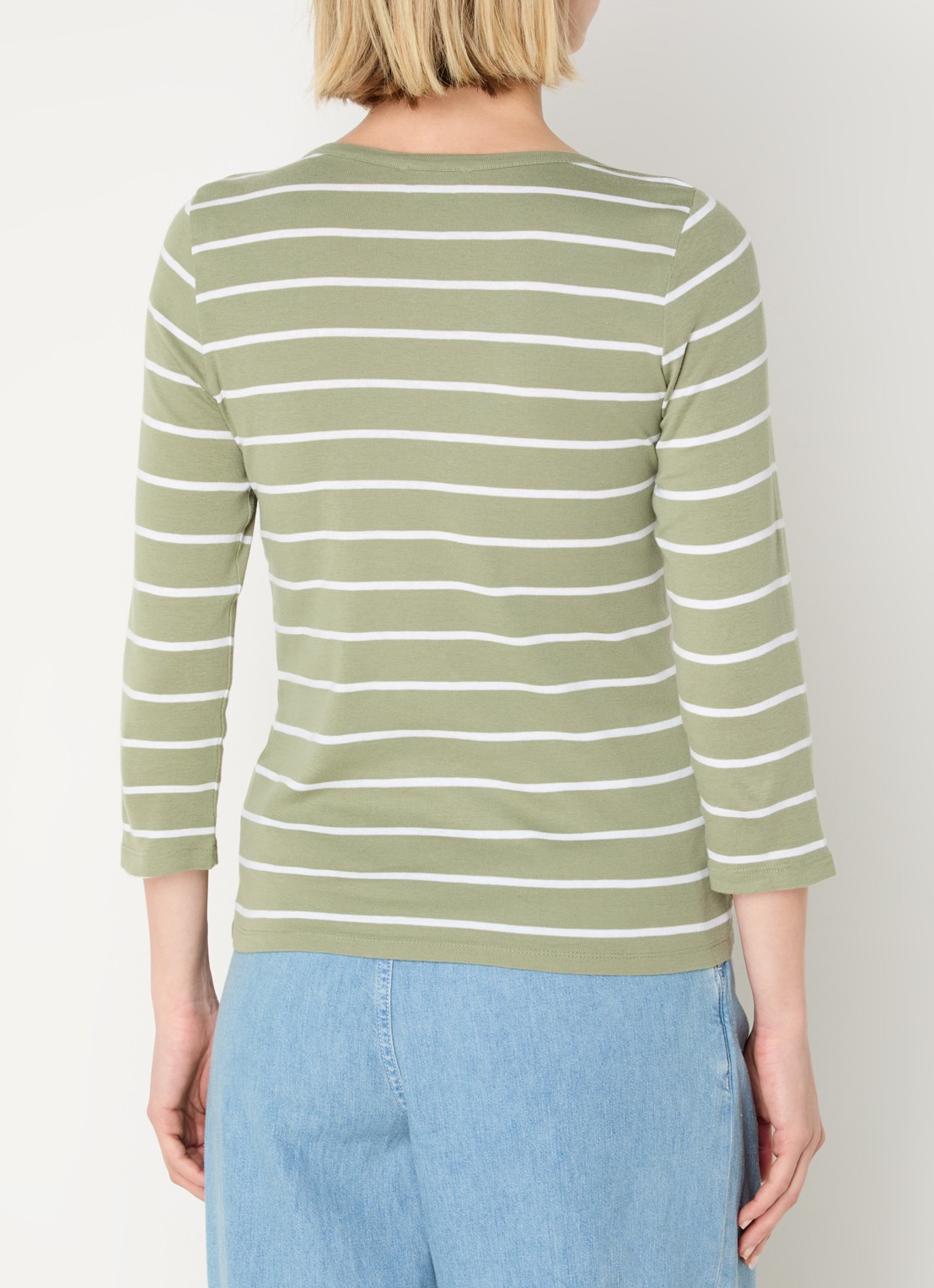 Benetton Longsleeve met streepprint - achterkant 3 groen