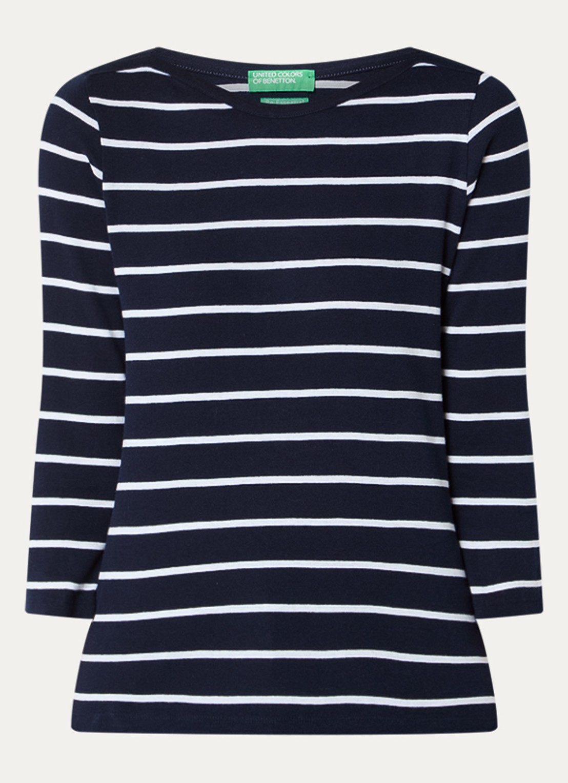 Benetton Longsleeve met streepprint - voorkant 2 donkerblauw