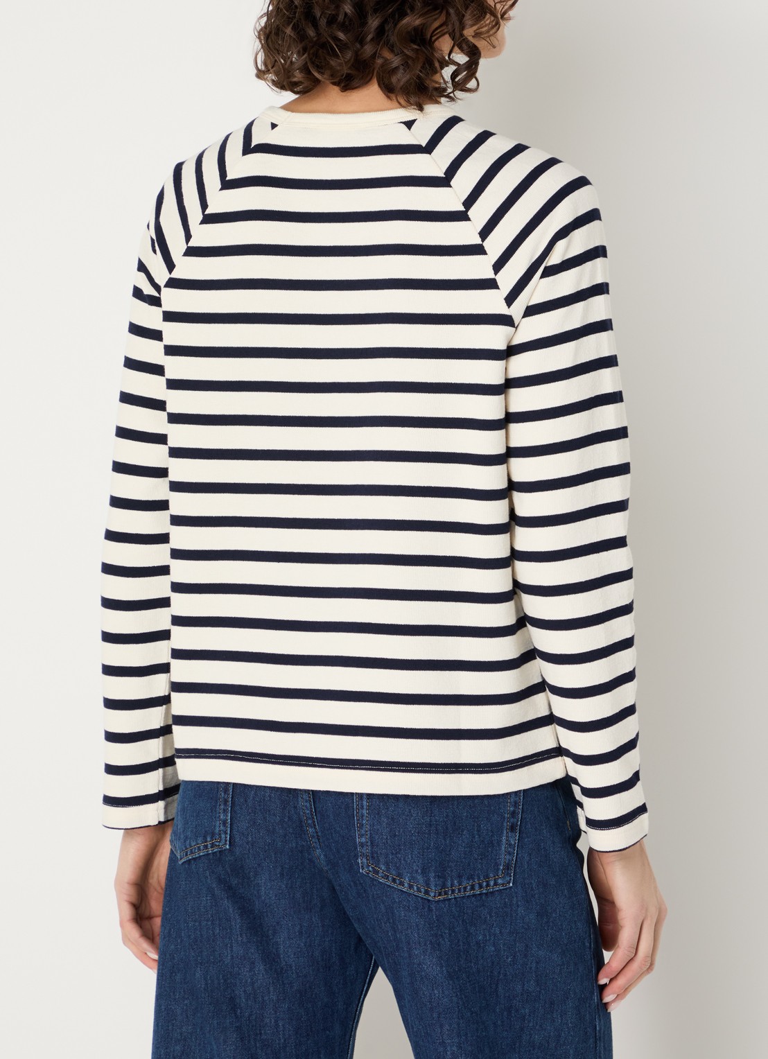 Benetton Longsleeve met streepprint - achterkant donkerblauw