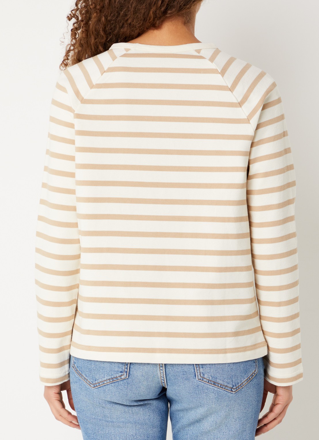 Benetton Longsleeve met streepprint - achterkant 3 camel