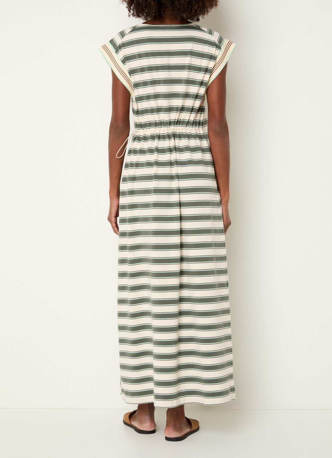 Benetton Maxi T-shirt jurk met streepprint  - achterkant 2 groen