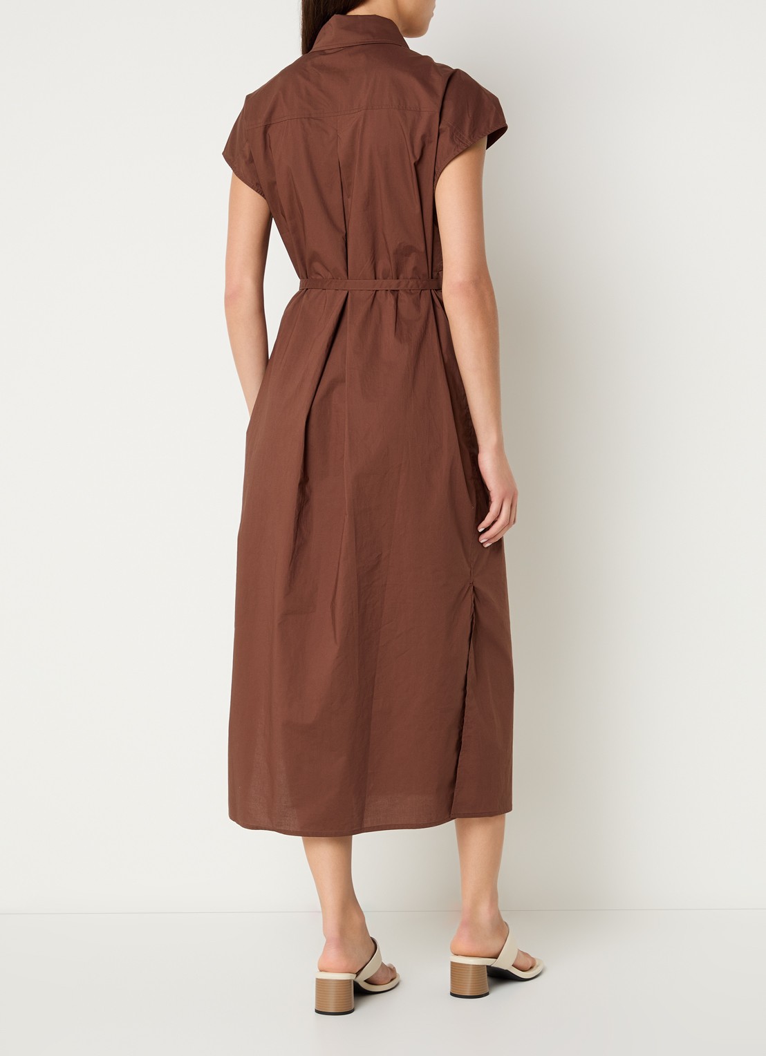 Benetton Maxi tuniekjurk met strikceintuur - achterkant 4 bruin
