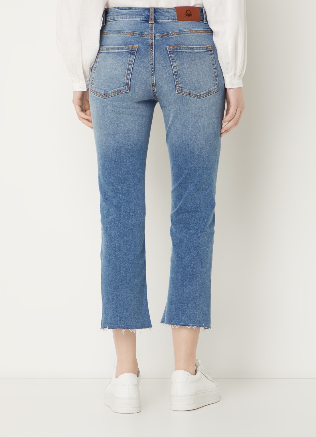 Benetton Mid waist cropped bootcut jeans met steekzakken - achterkant jeans
