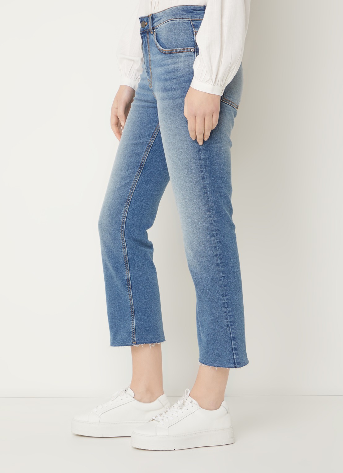 Benetton Mid waist cropped bootcut jeans met steekzakken - detail 7 jeans