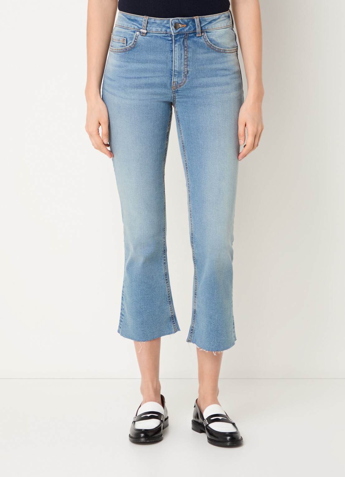 Benetton Mid waist cropped bootcut jeans met steekzakken - detail 8 jeans