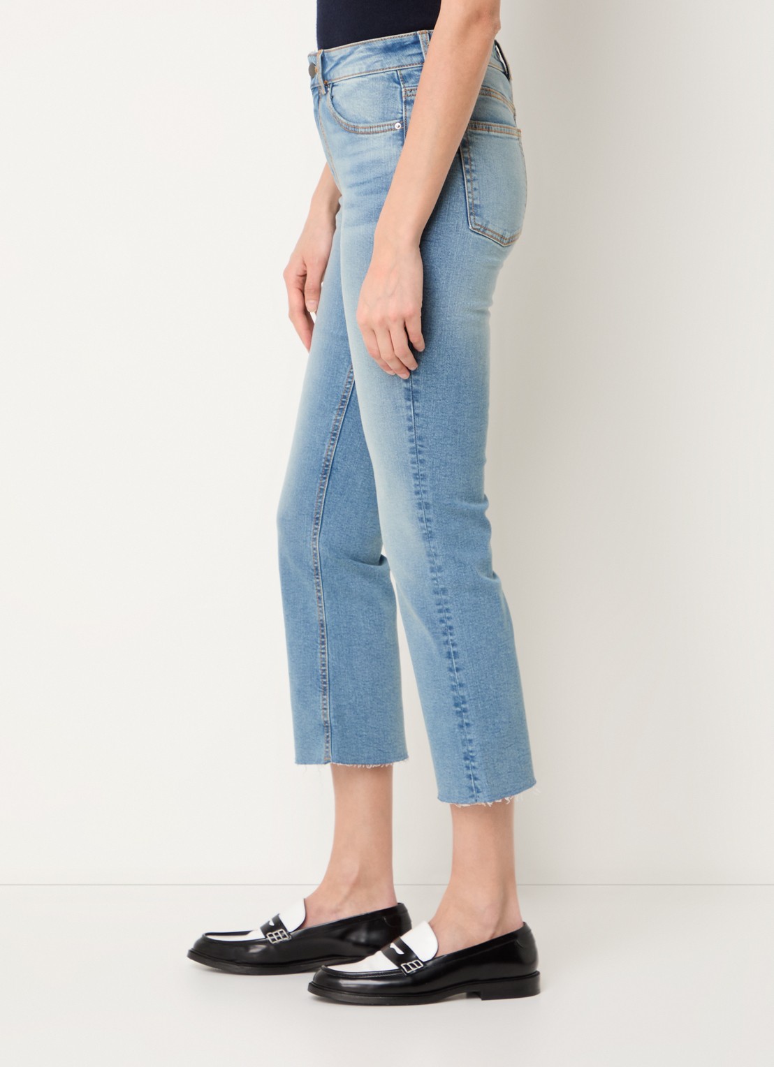 Benetton Mid waist cropped bootcut jeans met steekzakken - detail 9 jeans
