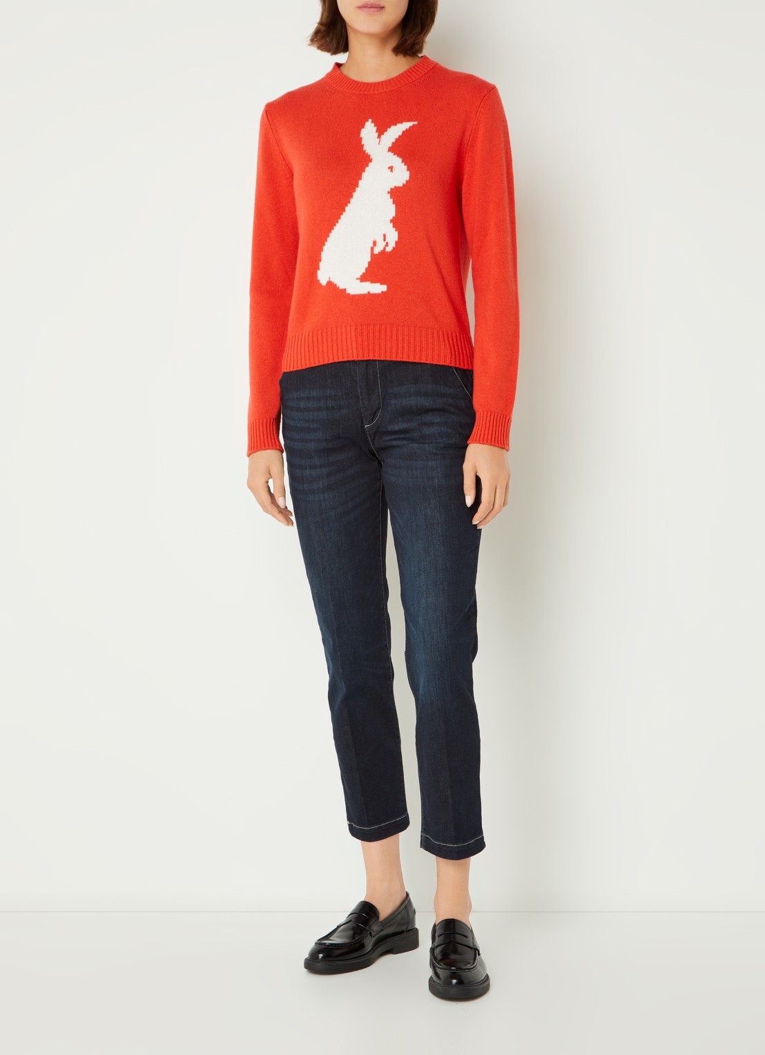 Benetton Mid waist slim fit jeans met verwassen afwerking - voorkant 3 jeans