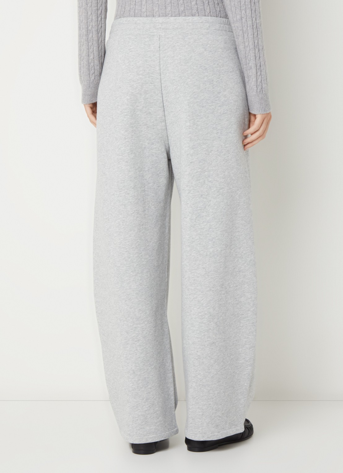 Benetton Mid waist wide fit joggingbroek met steekzakken - achterkant 2 lichtgrijs