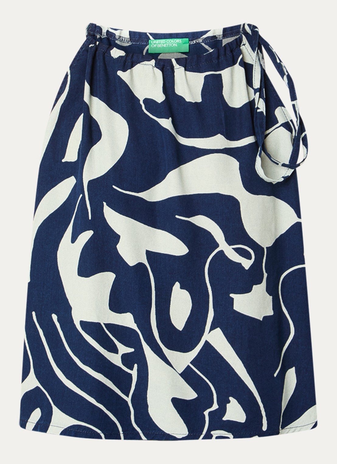 Benetton Mouwloze top met print - voorkant 2 donkerblauw