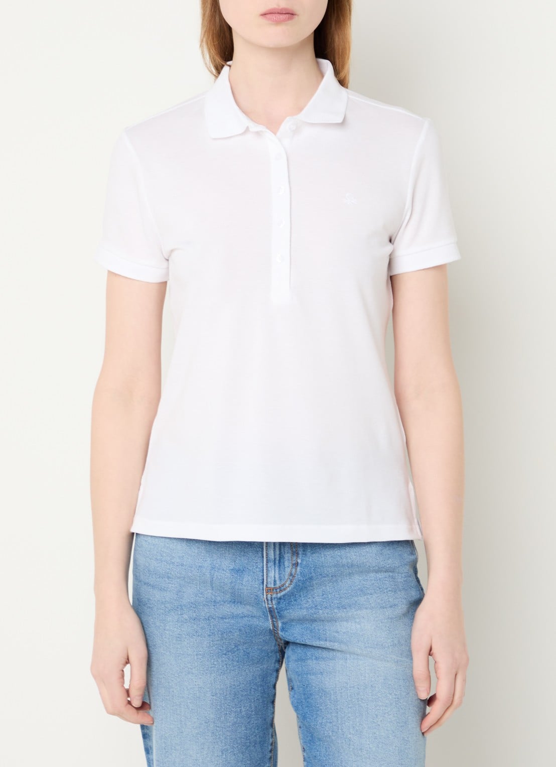Benetton Polo met logo - detail 4 wit