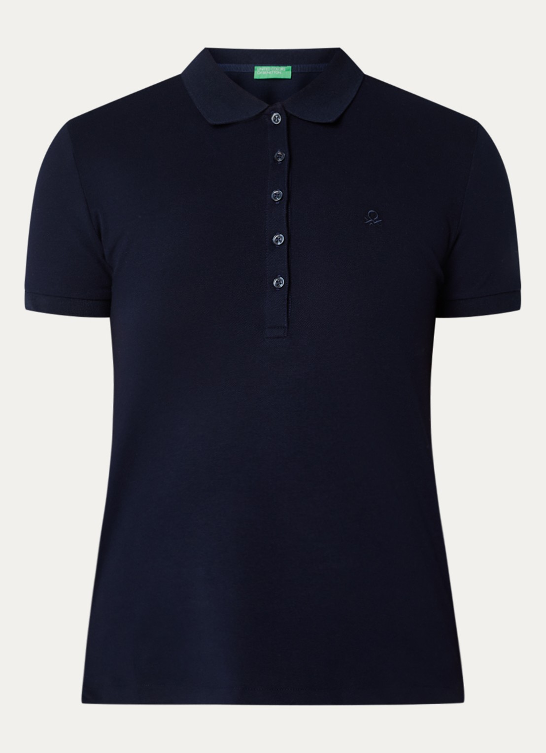 Benetton Polo met logo - voorkant 2 blauw