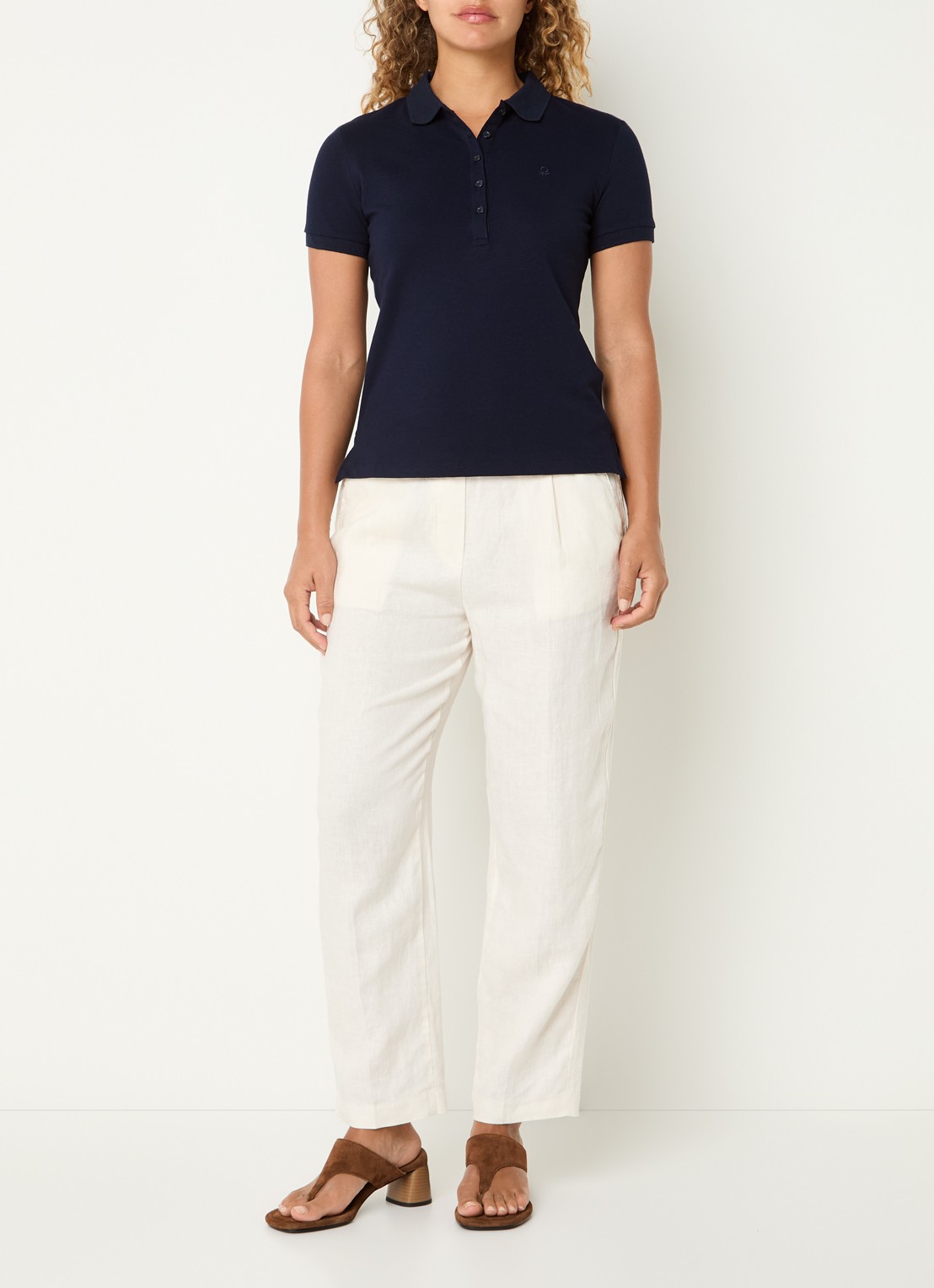 Benetton Polo met logo - voorkant 3 blauw