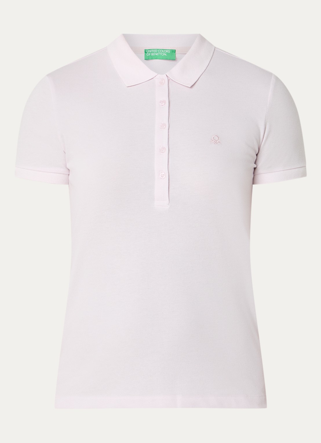 Benetton Polo met logo - voorkant lichtroze