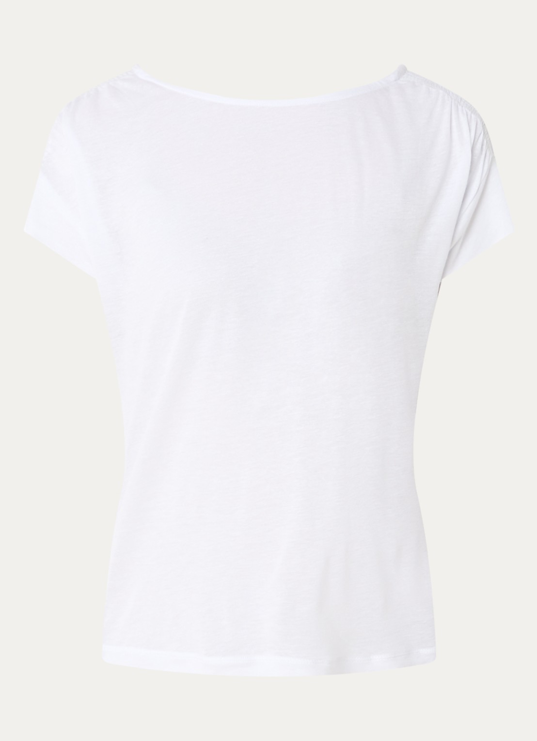 Benetton Semi-transparant T-shirt met ruches - voorkant 2 wit