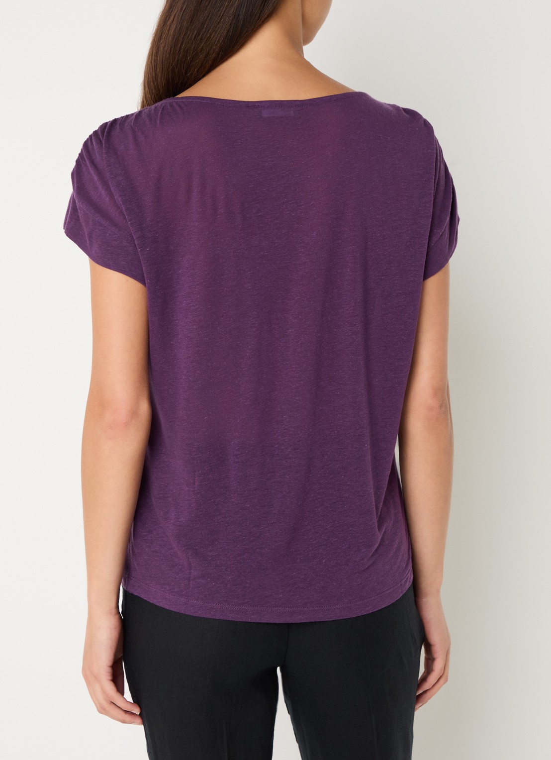 Benetton Semi-transparant T-shirt met ruches - achterkant 4 paars