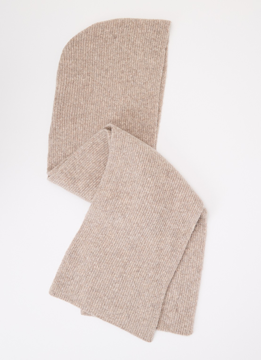 Benetton  Sjaal met capuchon in wolblend - voorkant 2 beige