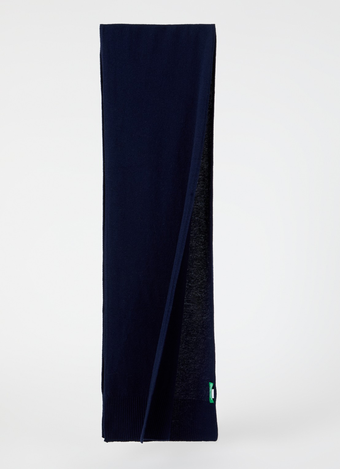 Benetton Sjaal van scheerwol 190 x 30 cm - detail donkerblauw