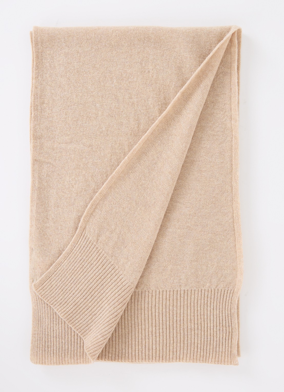 Benetton Sjaal van scheerwol 190 x 30 cm - voorkant 3 beige