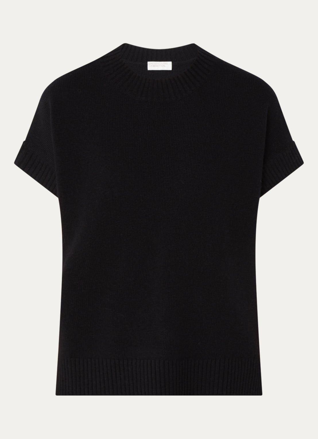 Benetton Spencer in wolblend met split - voorkant 2 zwart