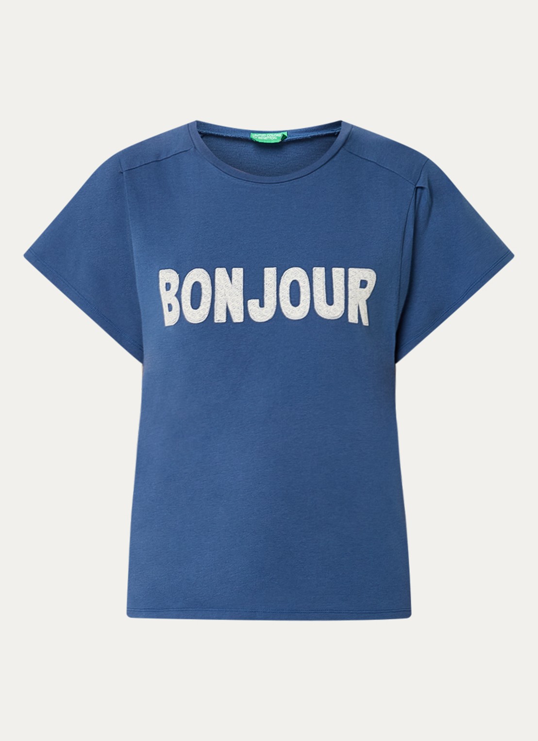 Benetton T-shirt met borduring - voorkant 3 indigo
