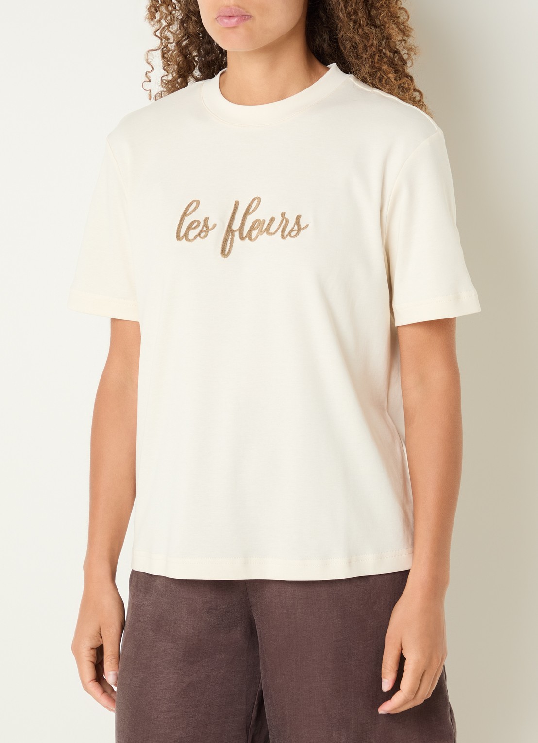 Benetton T-shirt met borduring - detail 3 creme